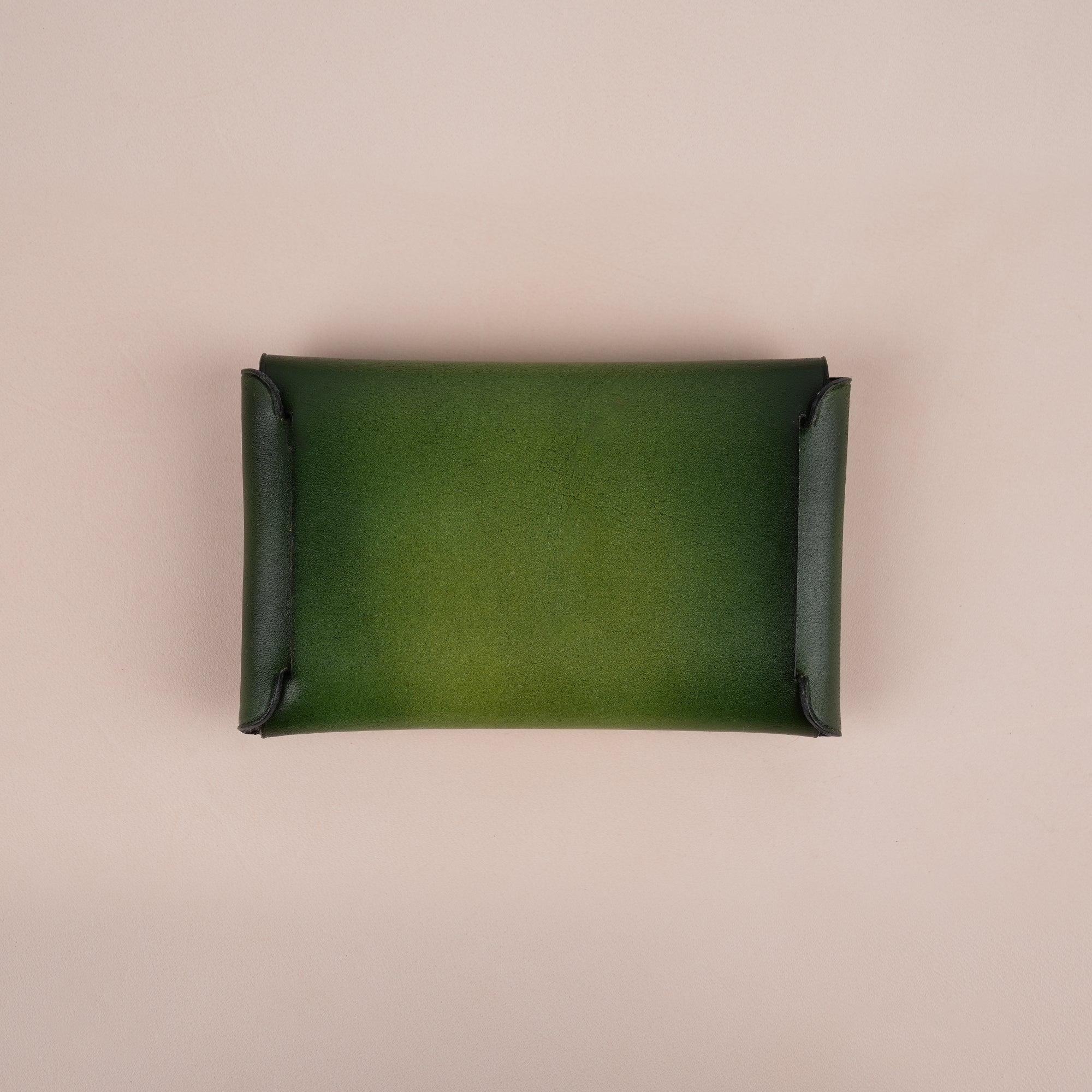 Patina Green Leather Card Coin Purse Small - WildandKing