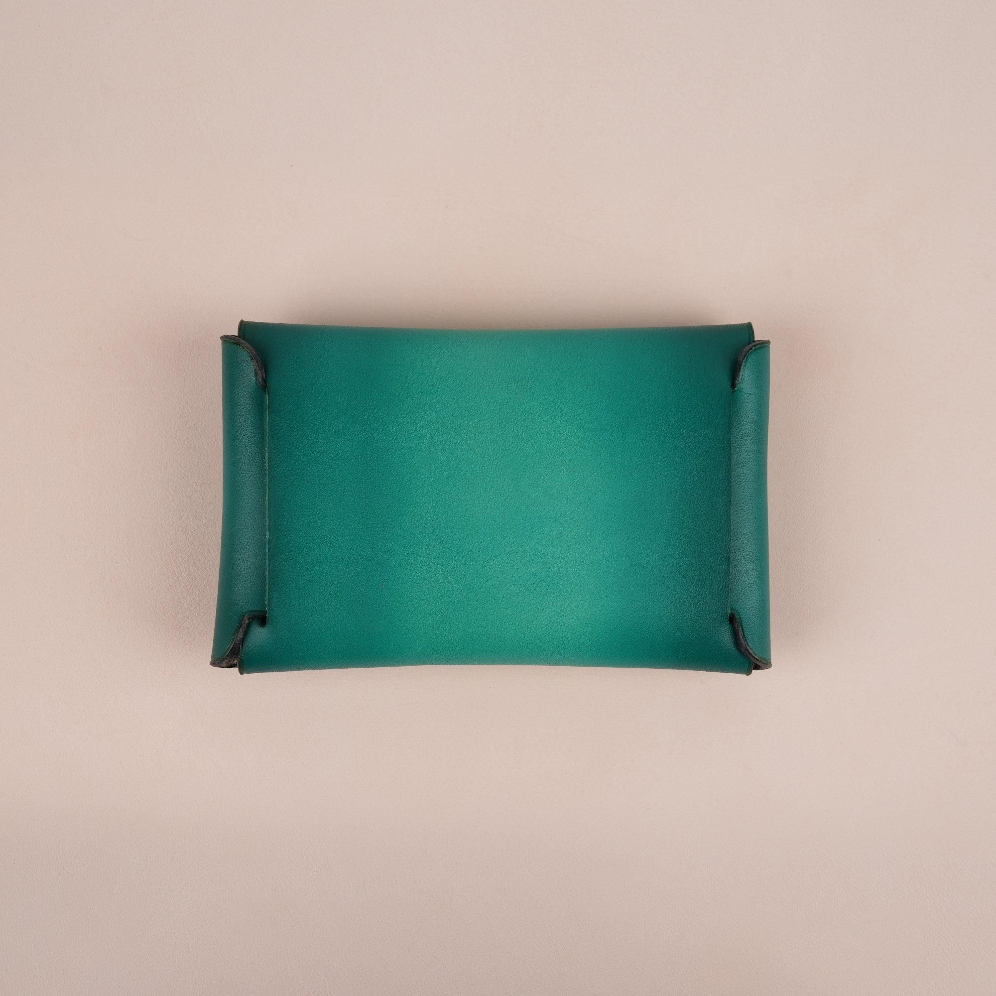 Patina Turquoise Leather Card Coin Purse Small - WildandKing