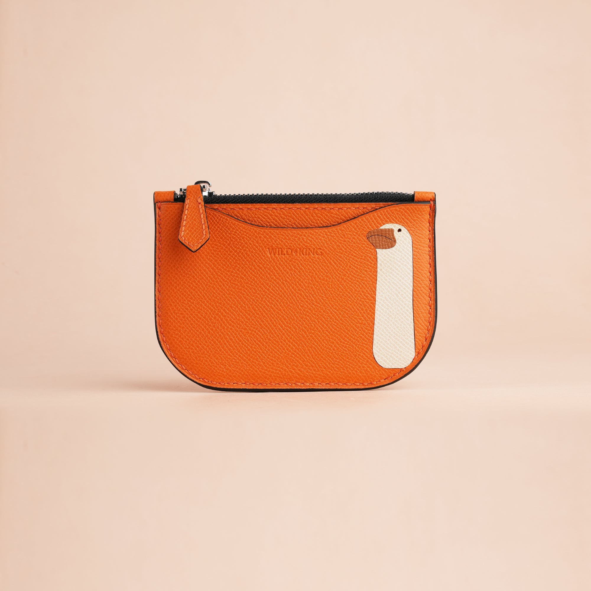 Goose Design Epsom Leather Zipper Wallet
