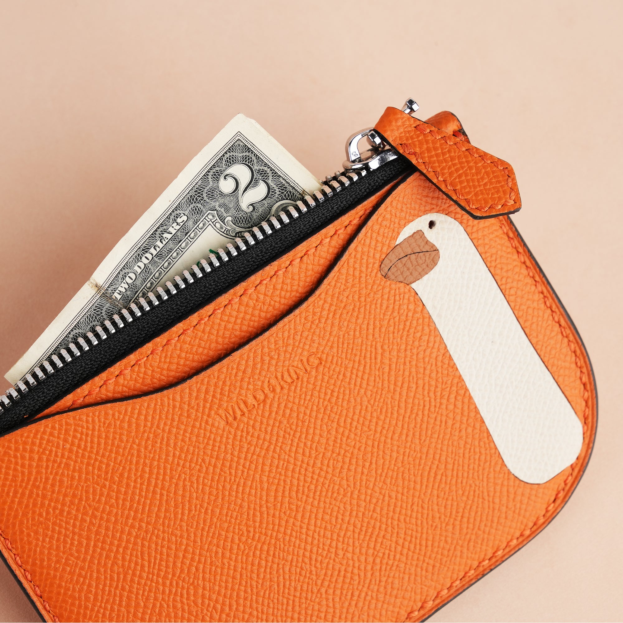 Goose Design Epsom Leather Zipper Wallet