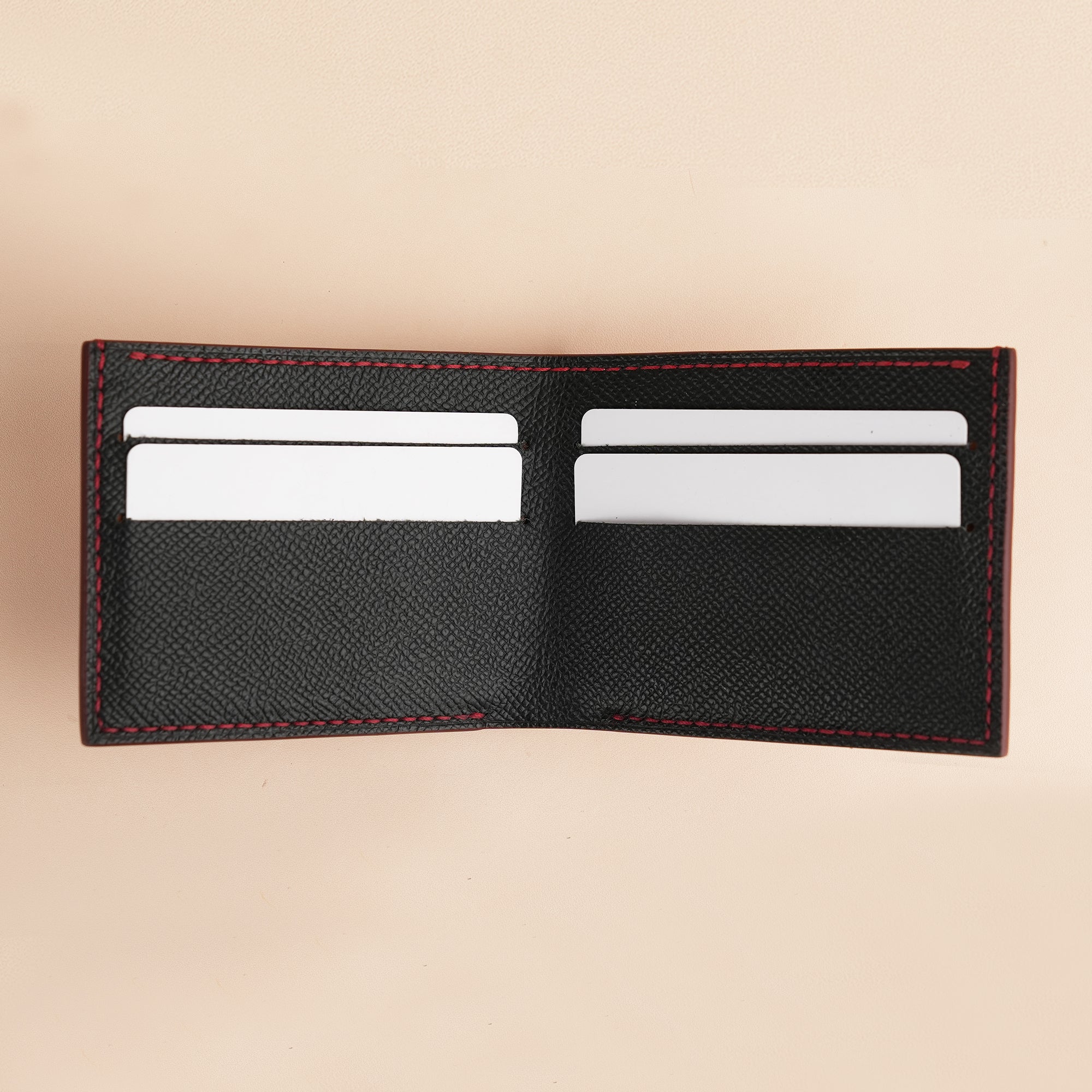 Burgundy Crocodile Leather Bifold Wallet