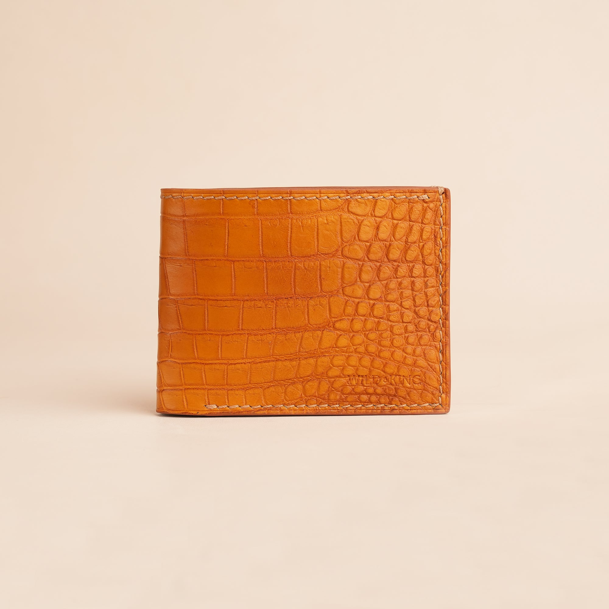 Tan Crocodile Leather Bifold Wallet