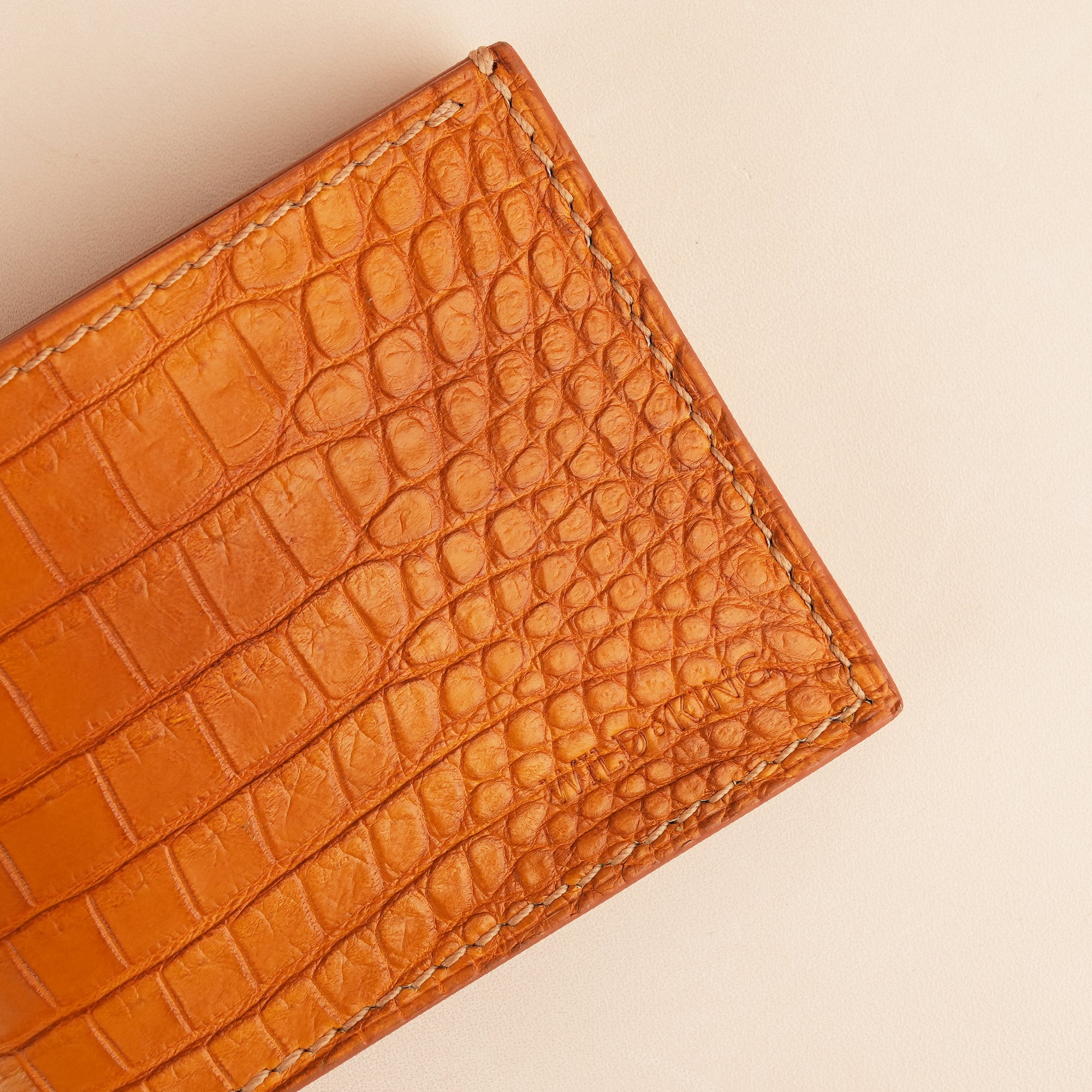 Tan Crocodile Leather Bifold Wallet