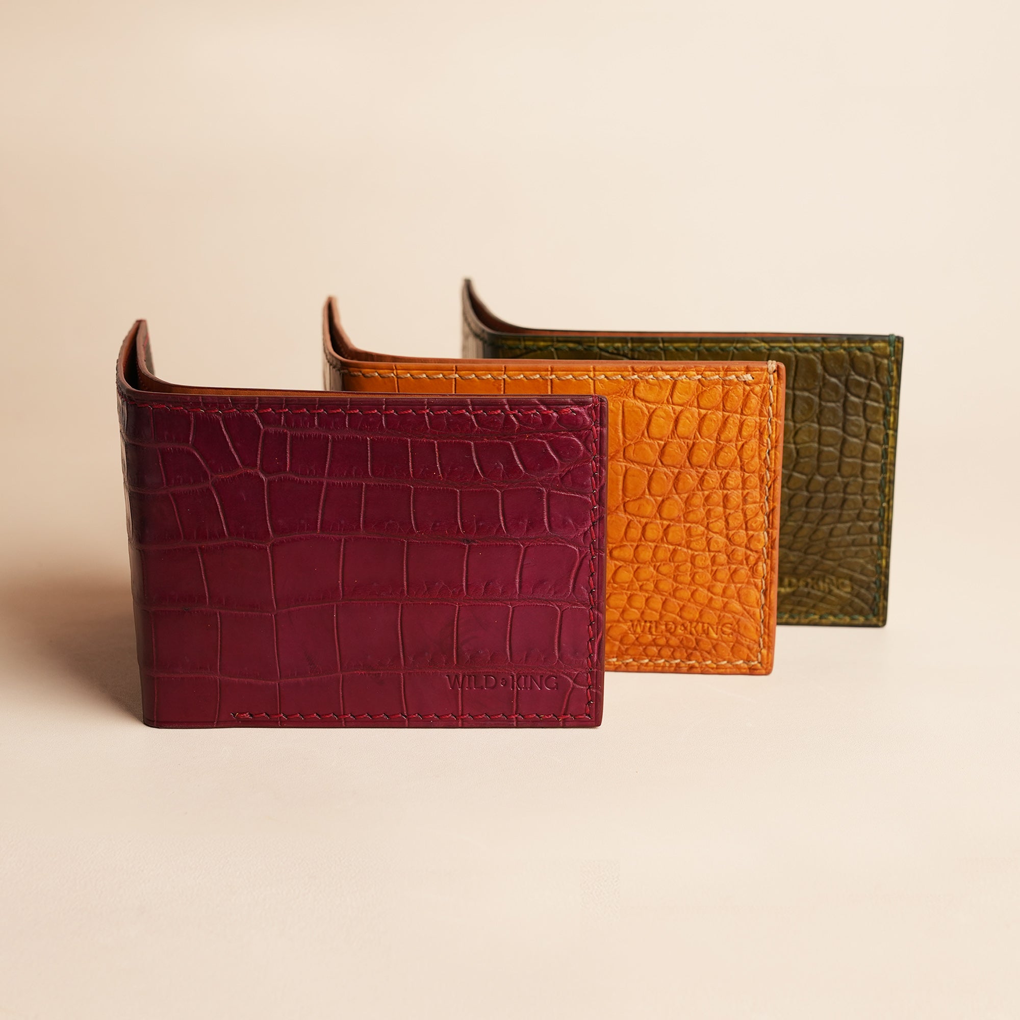 Tan Crocodile Leather Bifold Wallet