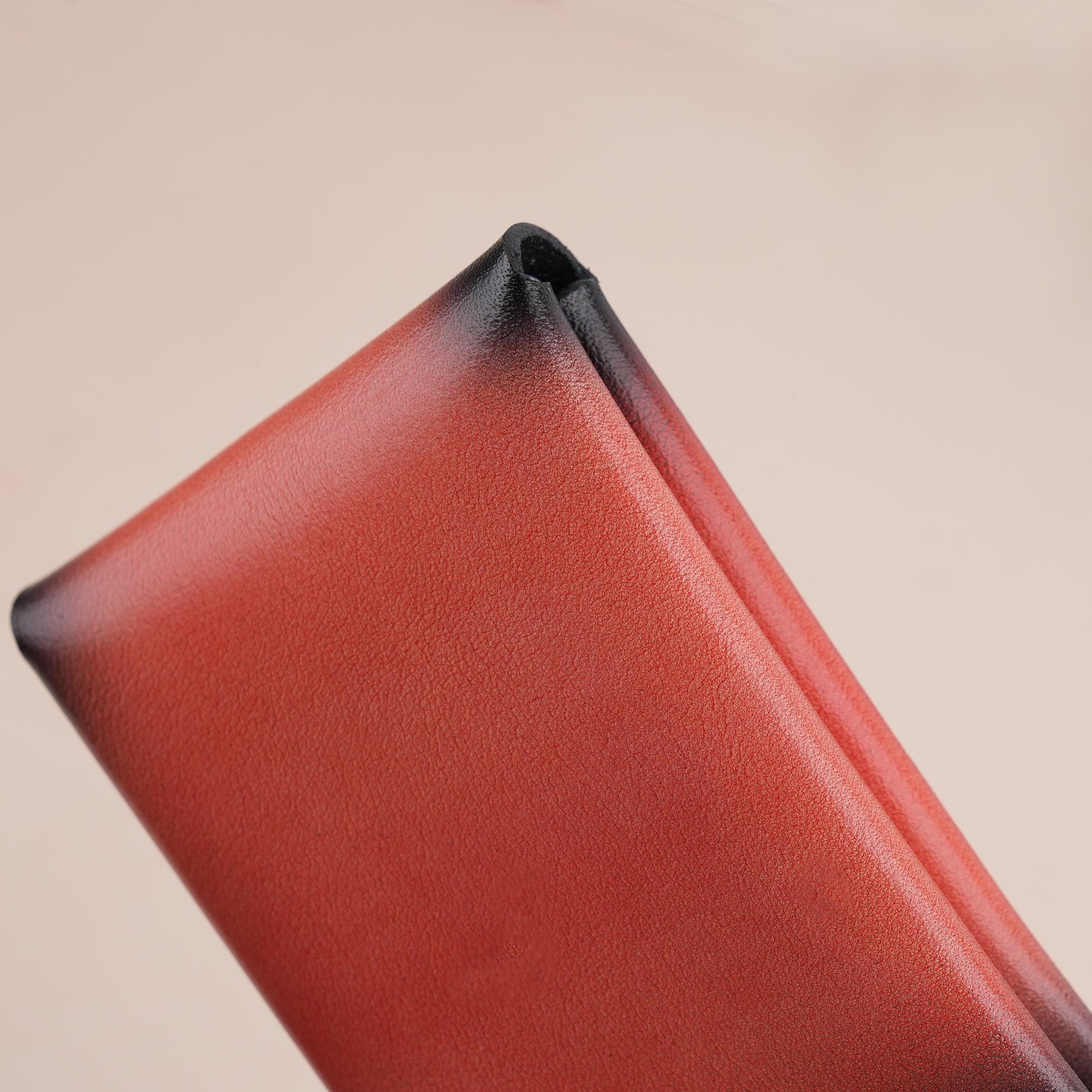 Patina Red Minimalist Bifold Card Holder Wallet - WildandKing