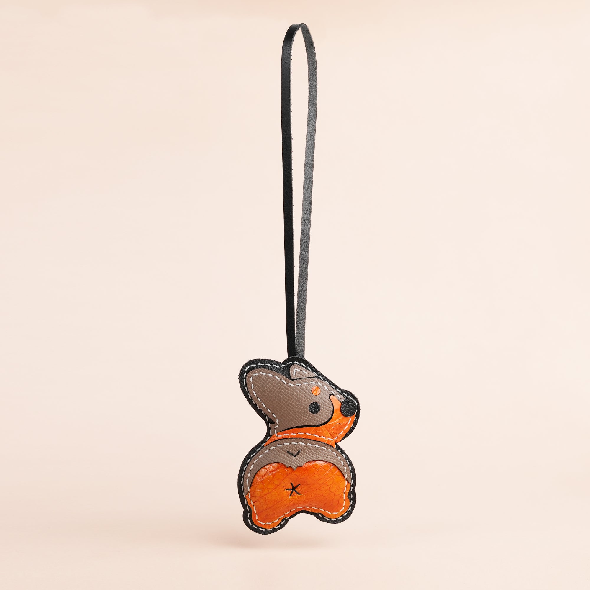 Taupe Corgi Dog Bag Charm