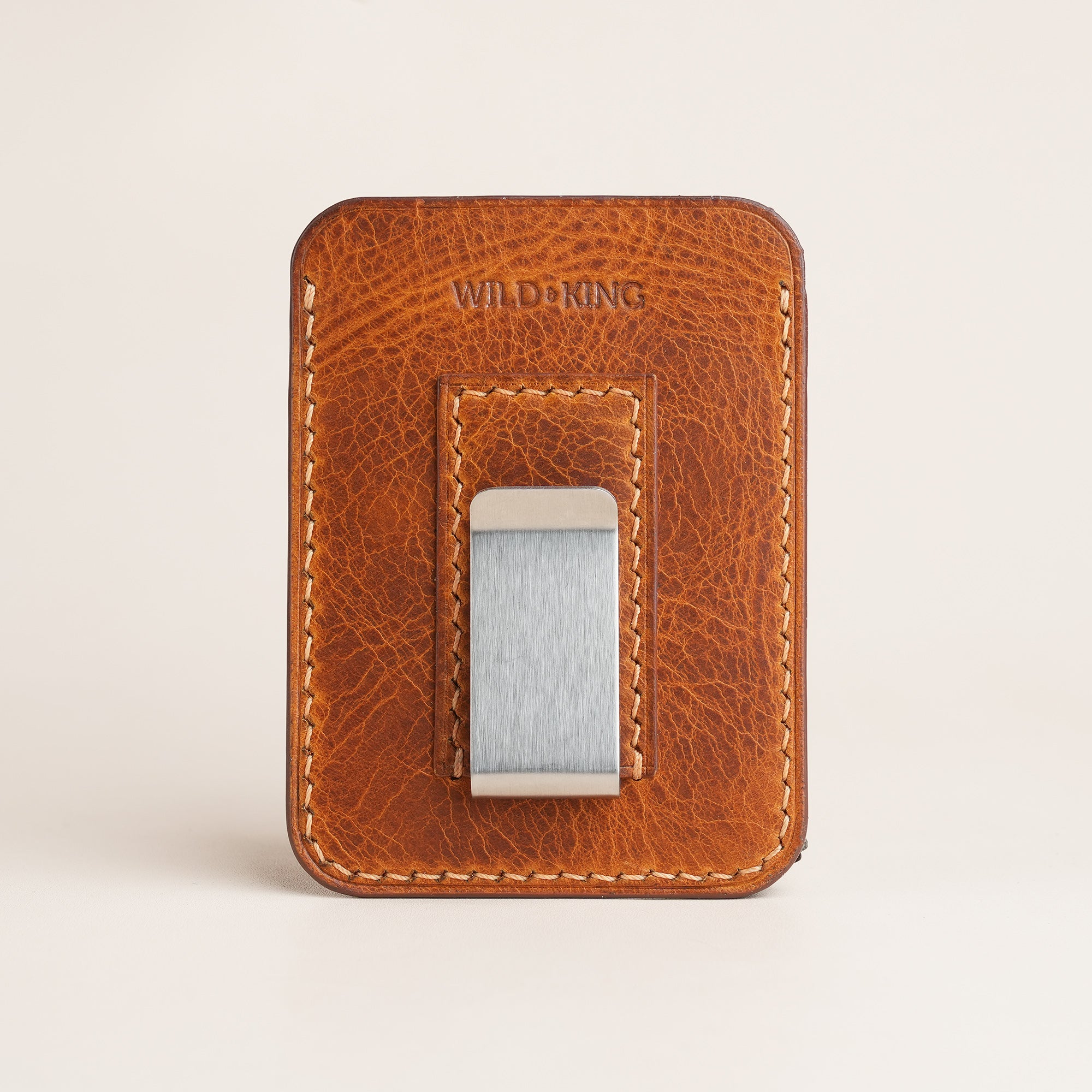 Olive Waxed Leather Classic Money Clip | Wild & King