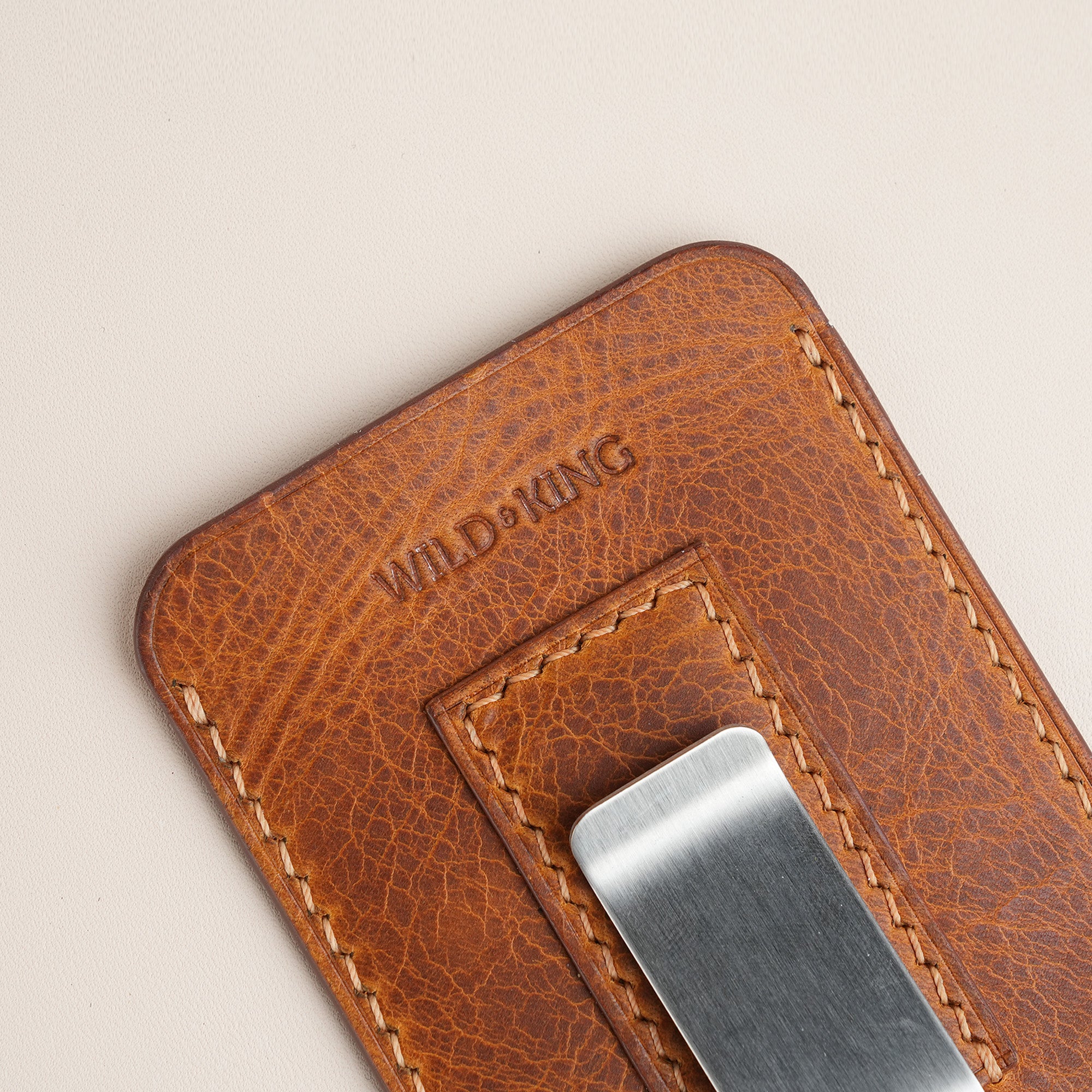 Whiskey Badalassi Carlo Waxed Leather Money Card Clip