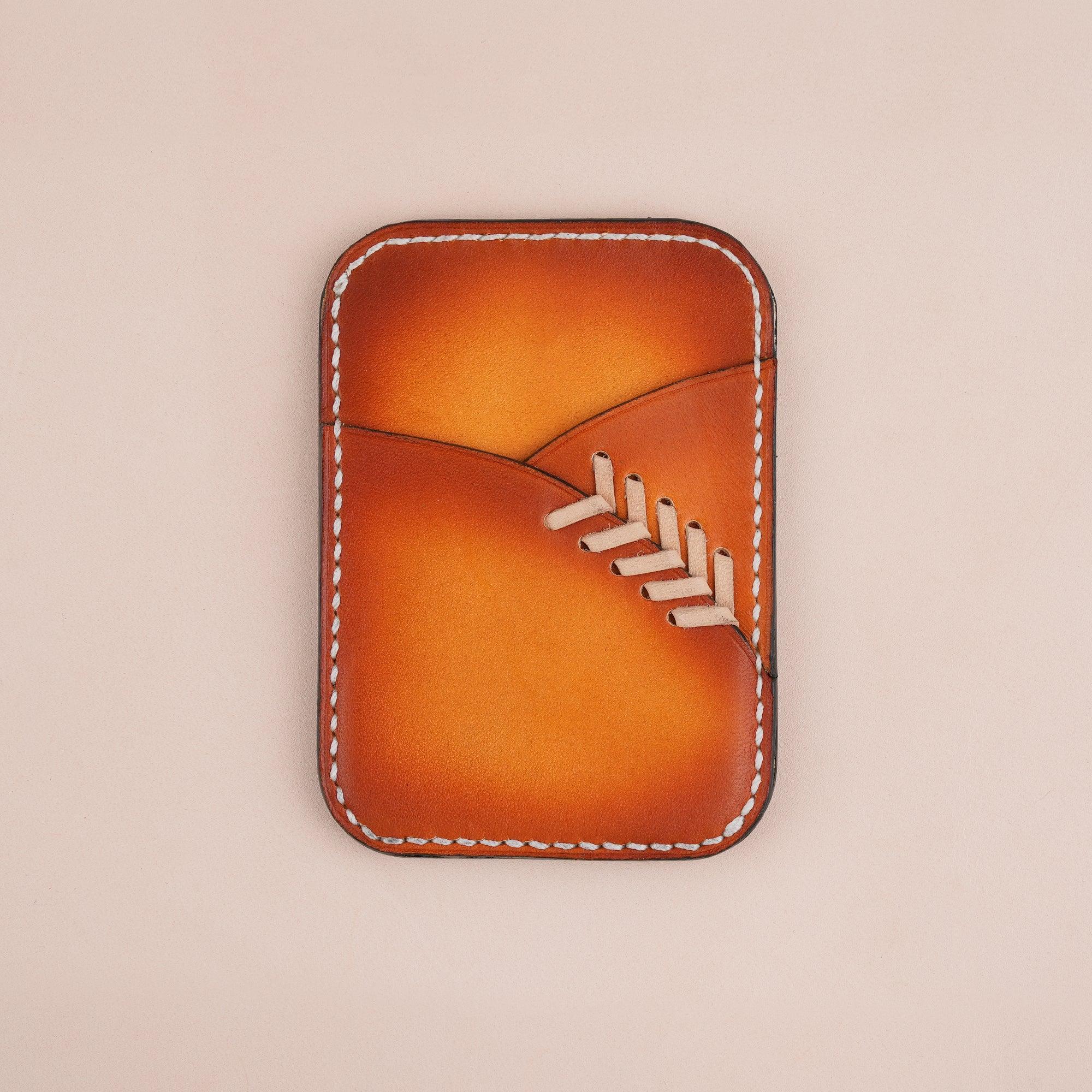 Patina Orange Baseball Glove Leather Card Holder - WildandKing