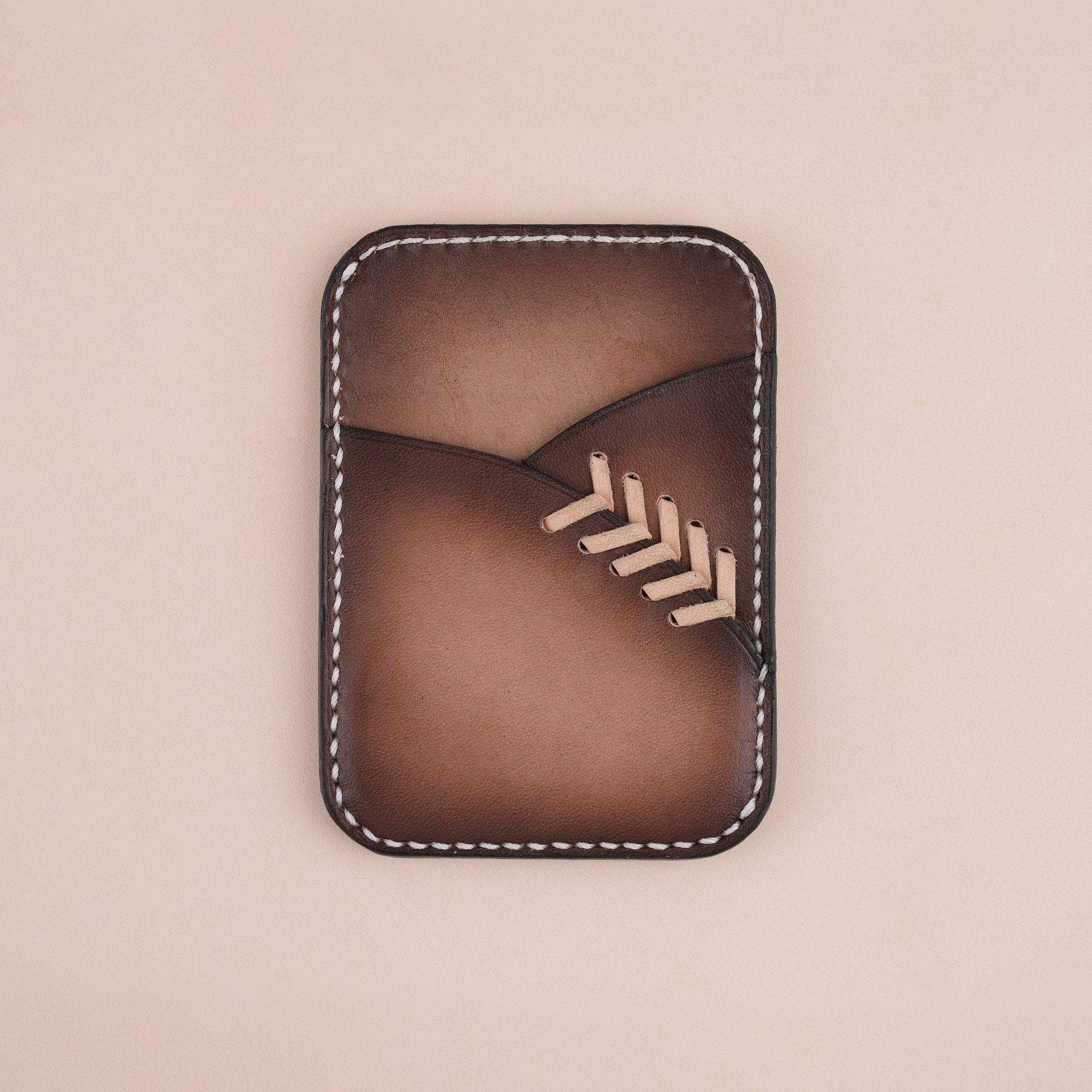 Patina Brown Baseball Glove Leather Card Holder - WildandKing