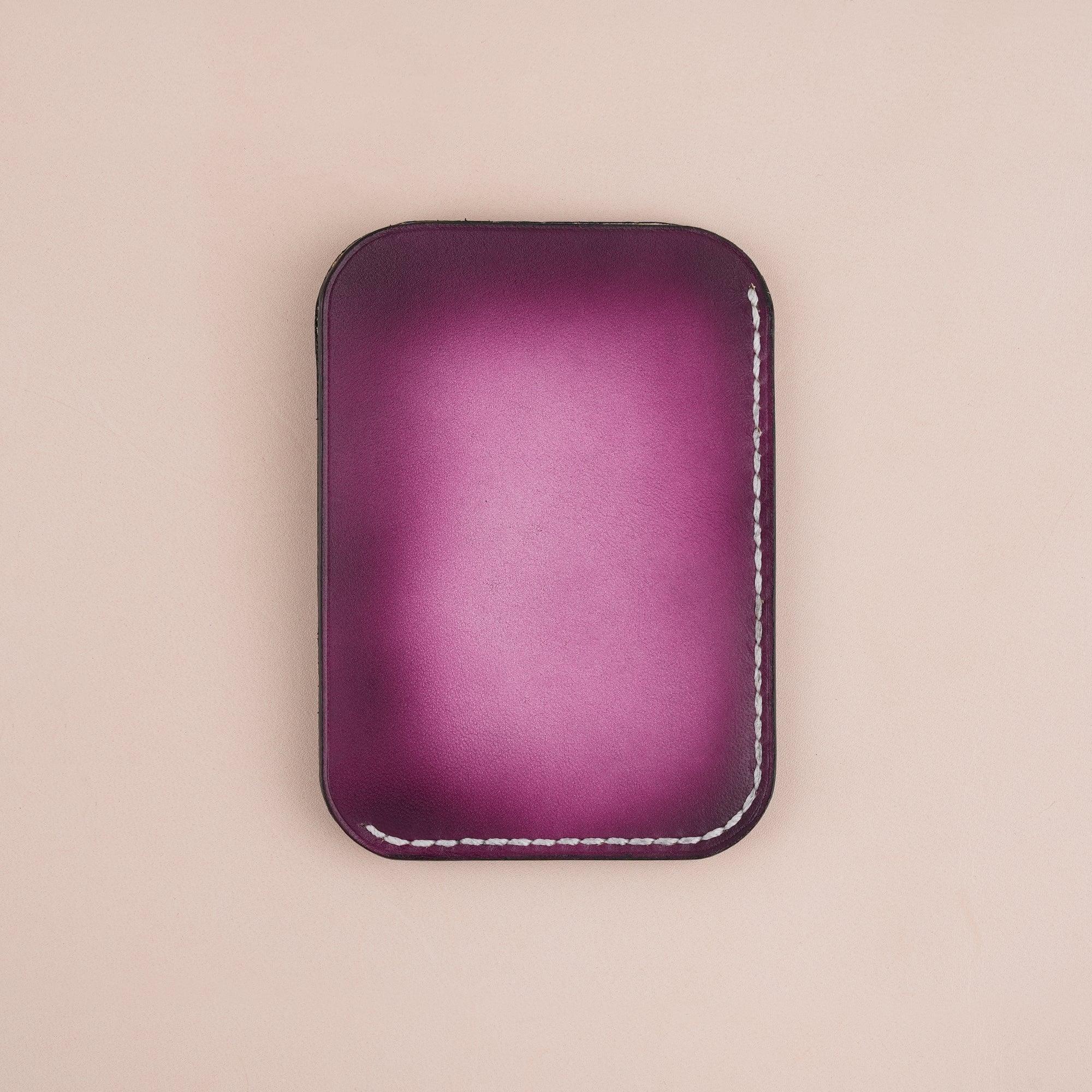 Patina Dark Purple Baseball Glove Leather Card Holder - WildandKing