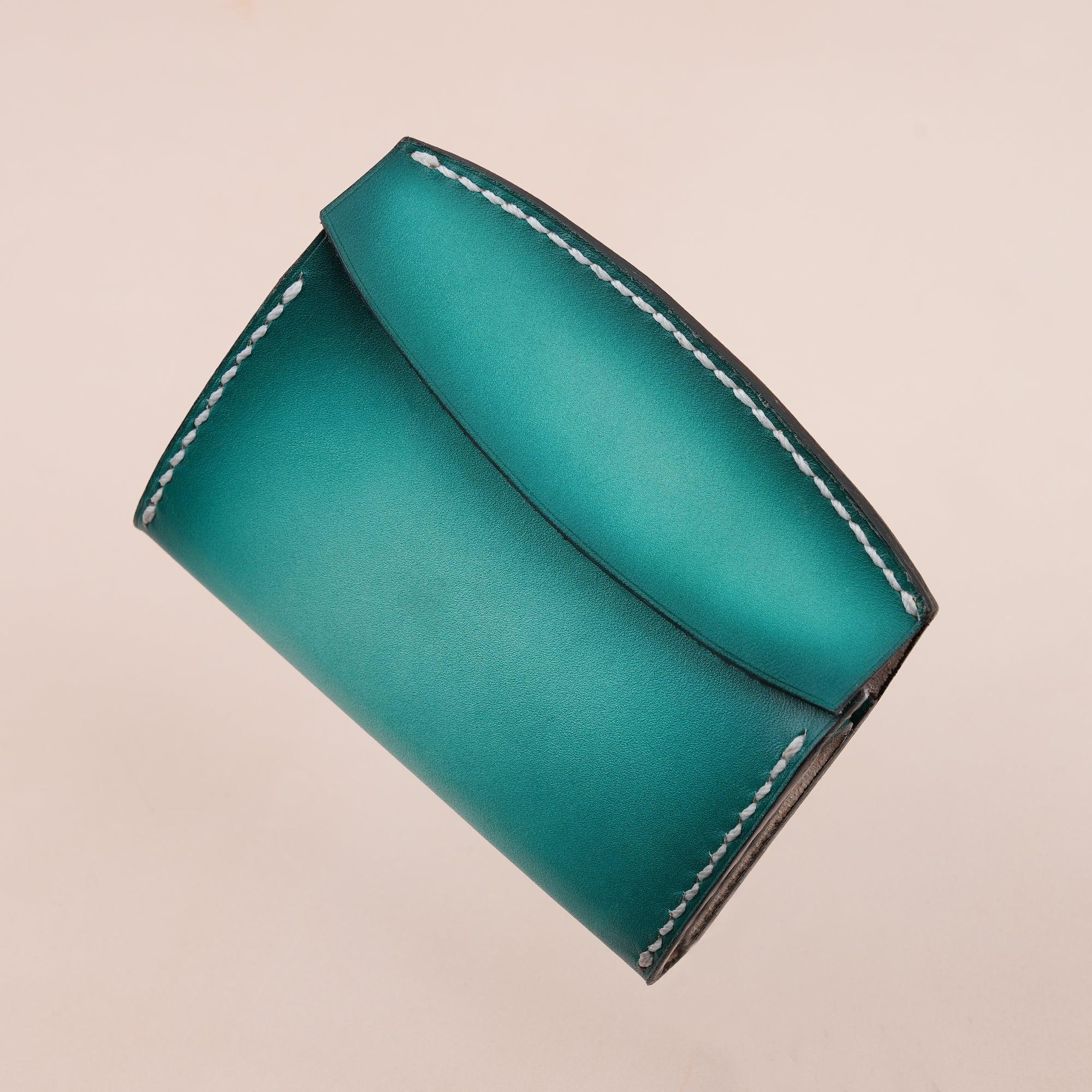 Patina Turquoise Card Pouch Leather Wallet Small - WildandKing