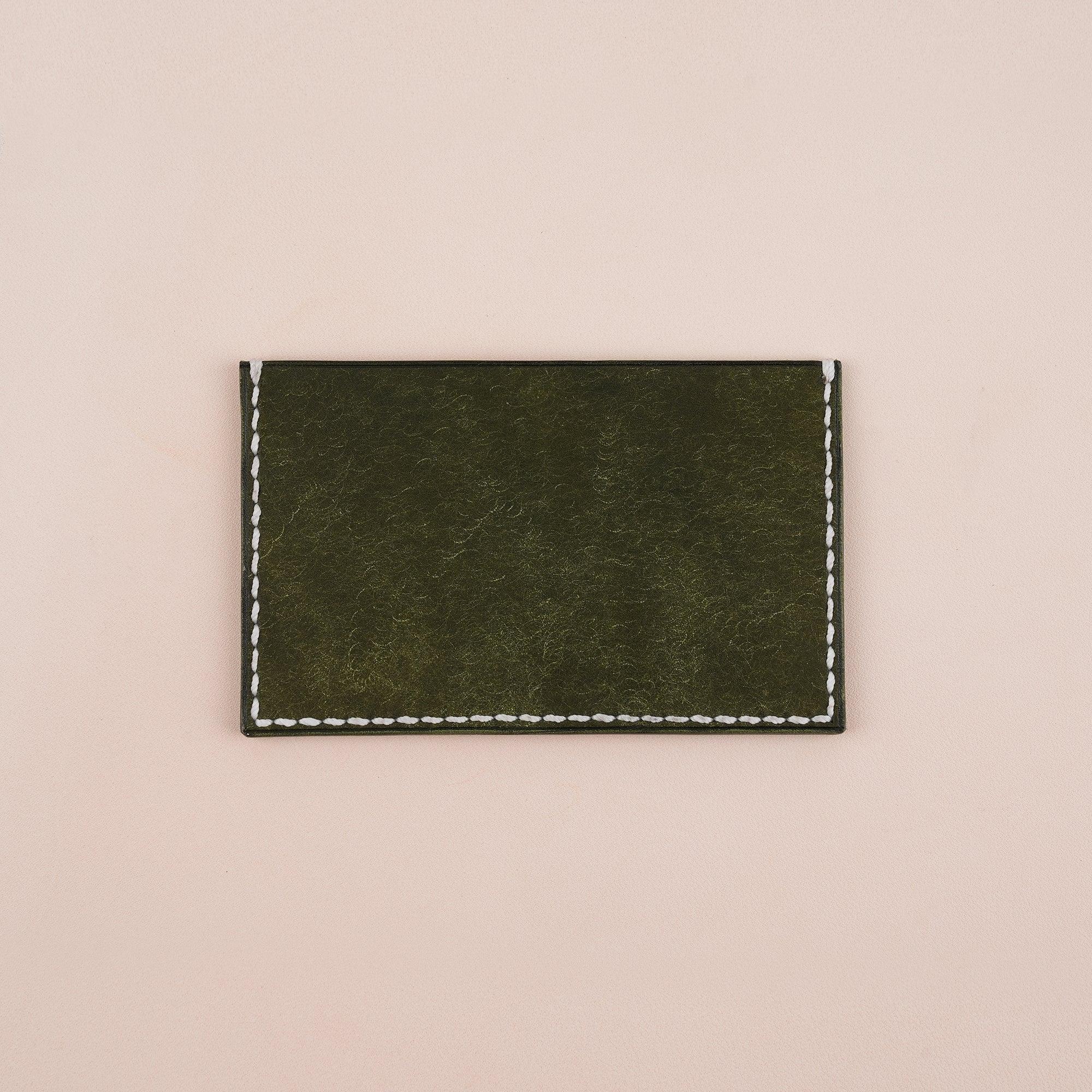 Green Pueblo Leather Slim Card Holder - WildandKing