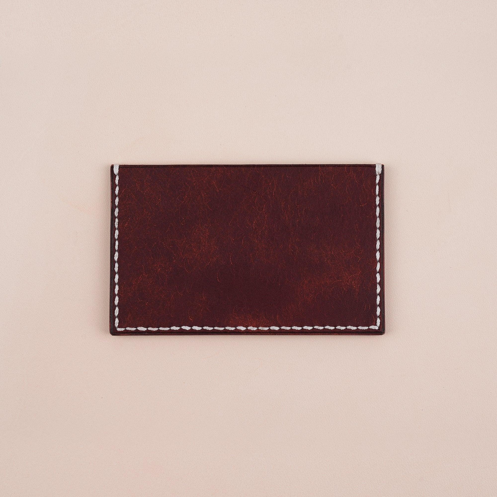 Burgundy Pueblo Leather Slim Card Holder - WildandKing