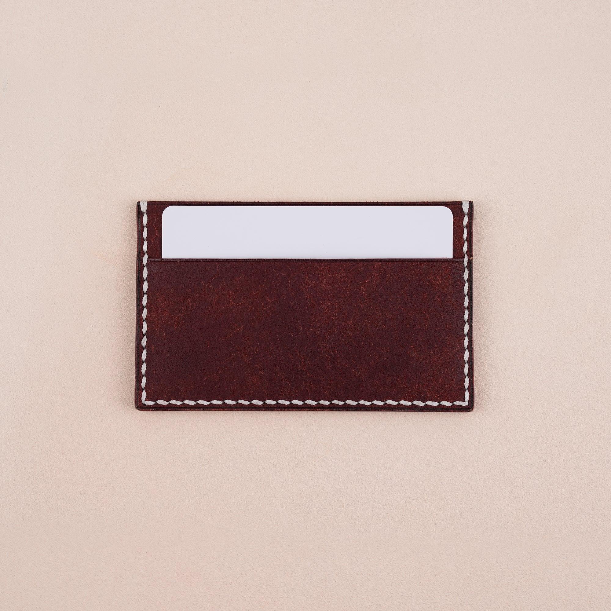 Burgundy Pueblo Leather Slim Card Holder - WildandKing