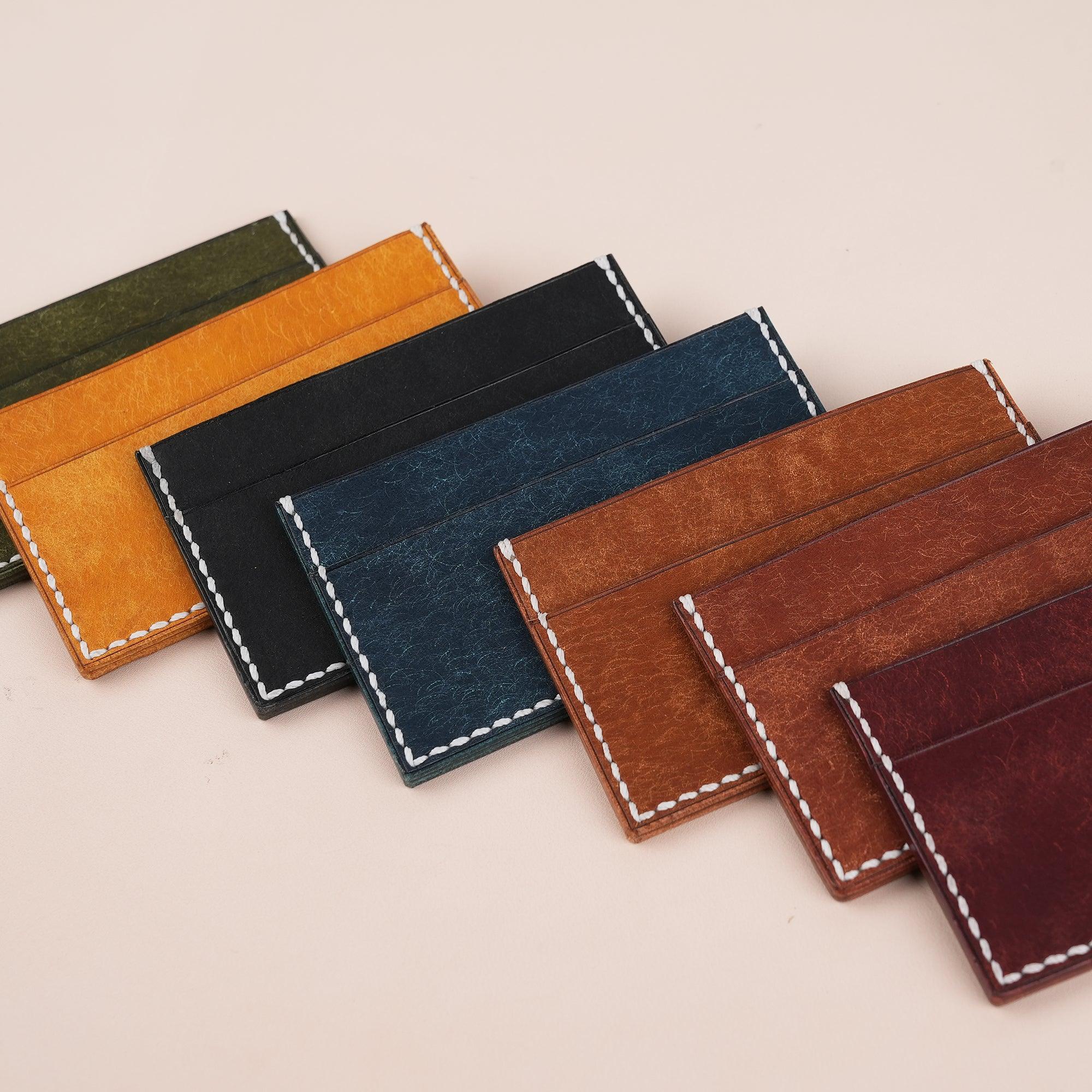 Green Pueblo Leather Slim Card Holder - WildandKing