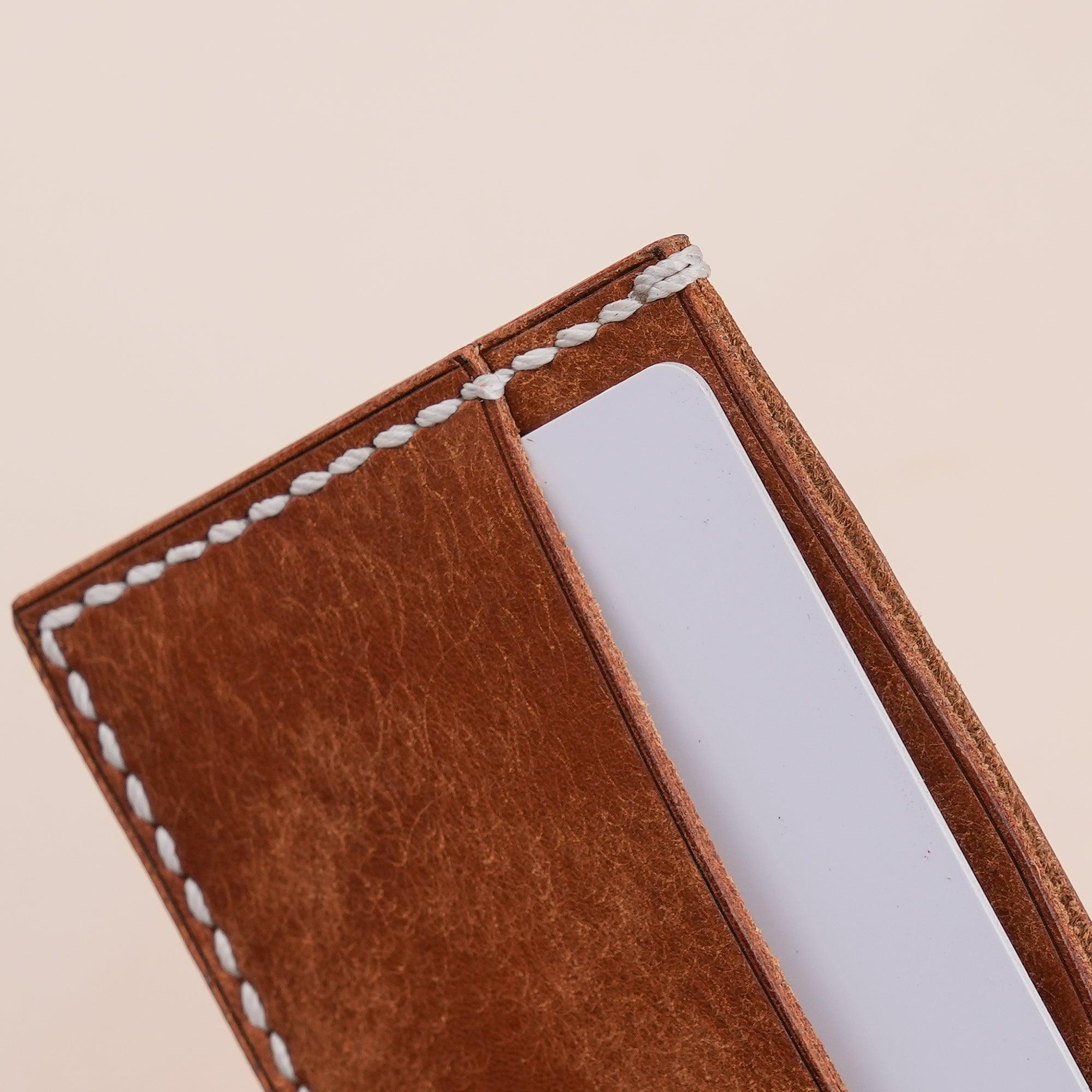 Cognac Pueblo Leather Slim Card Holder - WildandKing