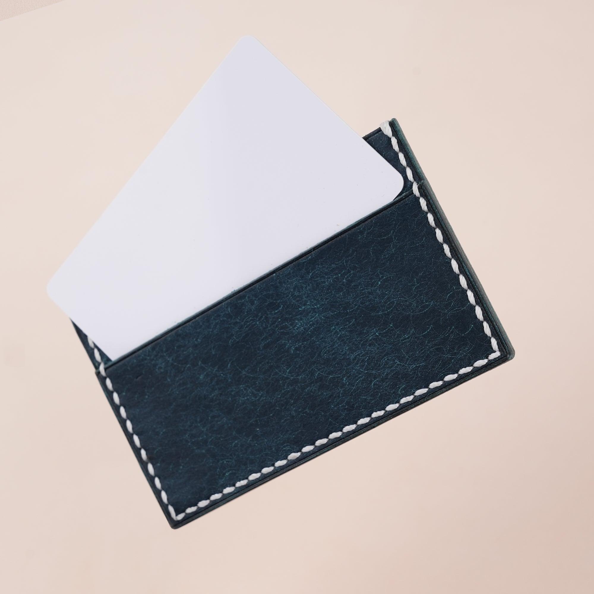 Navy Pueblo Leather Slim Card Holder - WildandKing