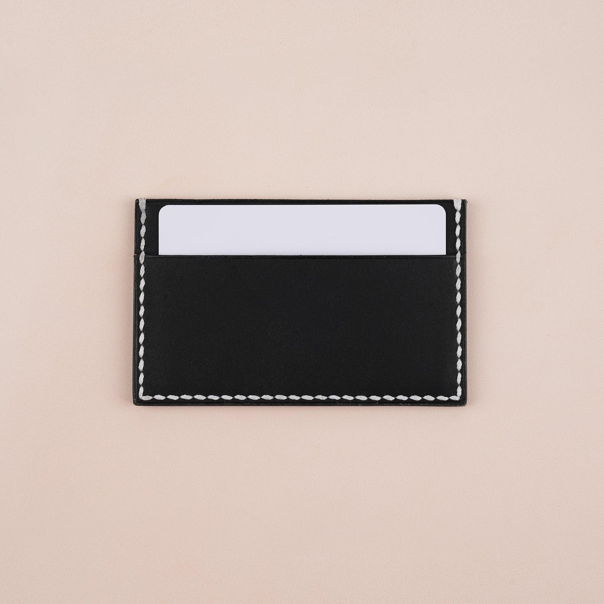 Black Pueblo Leather Slim Card Holder - WildandKing