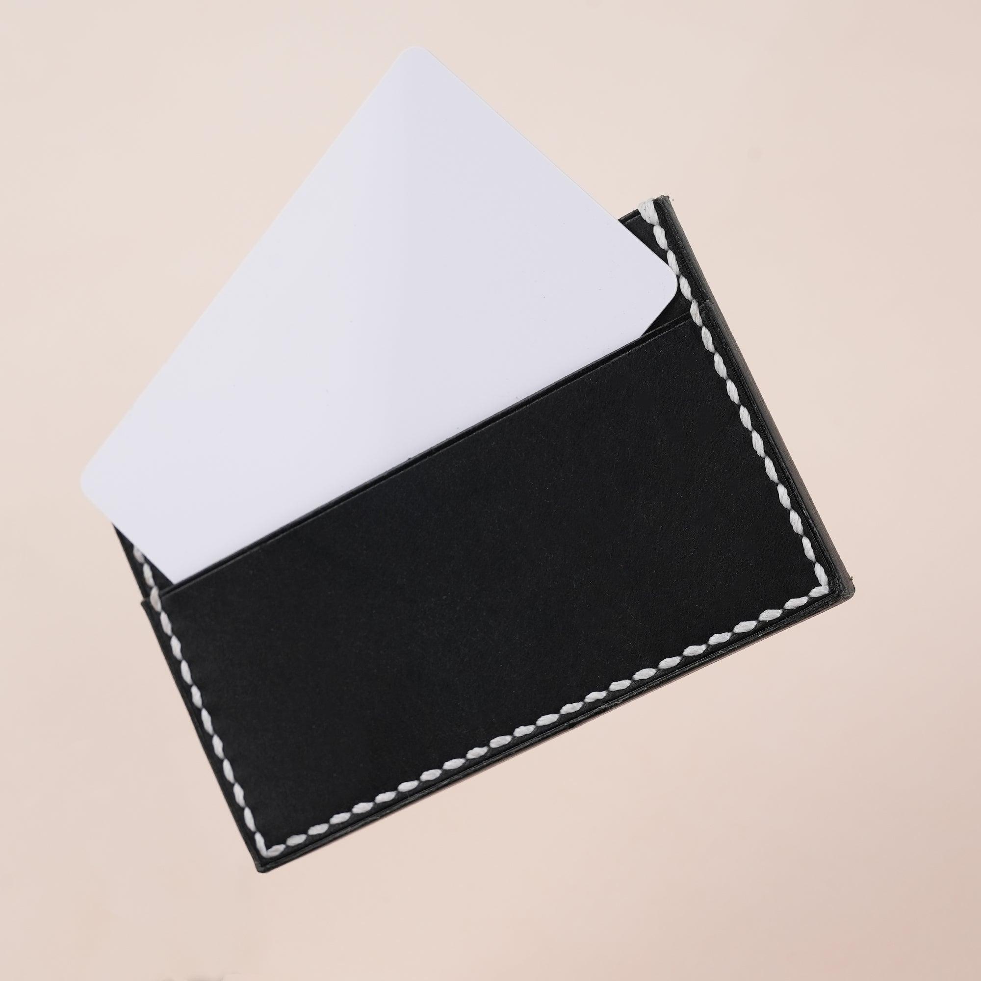 Black Pueblo Leather Slim Card Holder - WildandKing