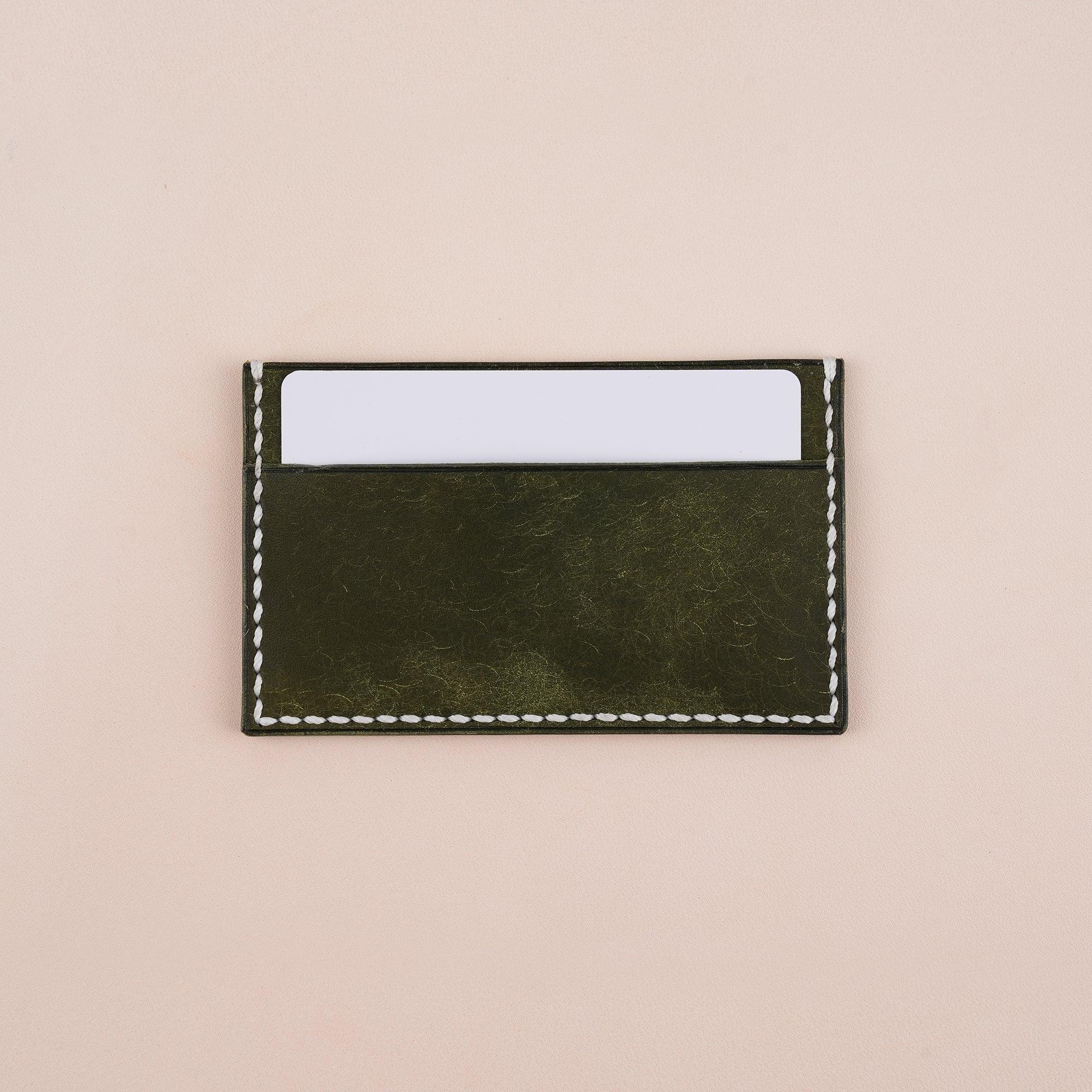 Green Pueblo Leather Slim Card Holder - WildandKing