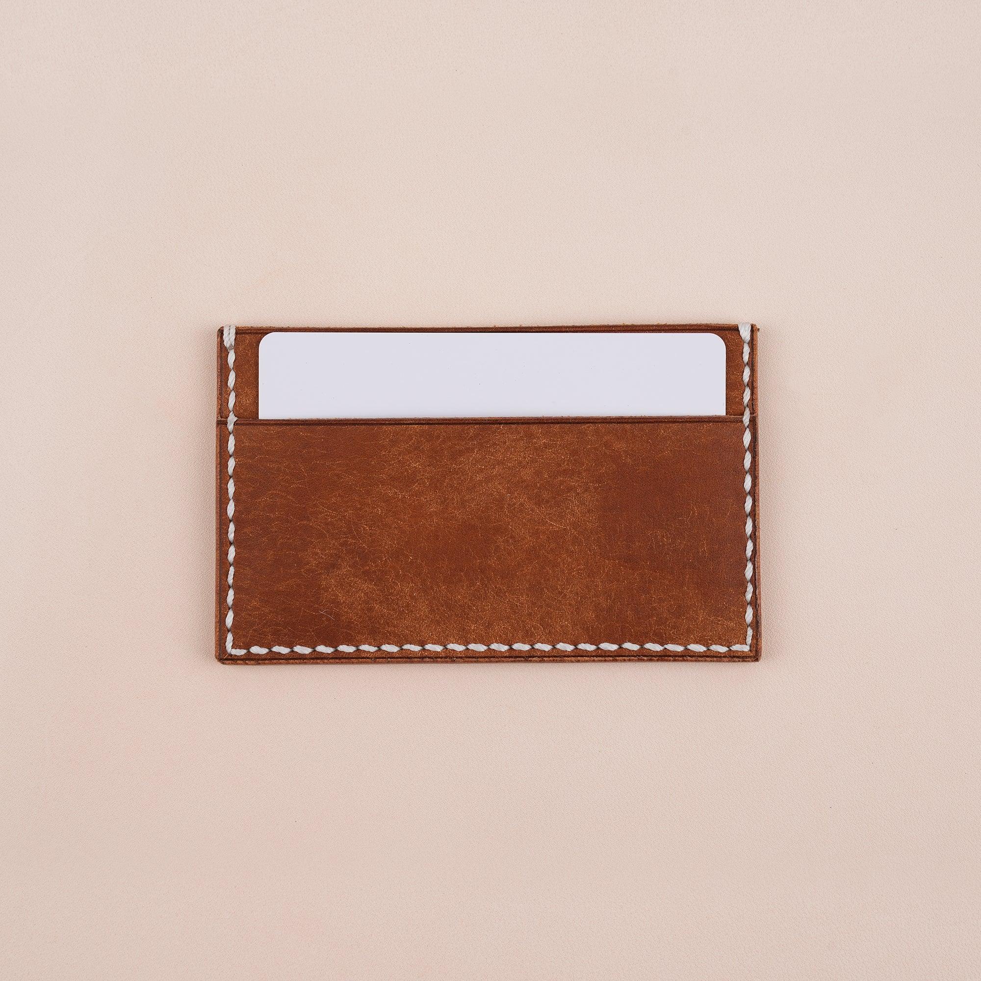 Cognac Pueblo Leather Slim Card Holder - WildandKing