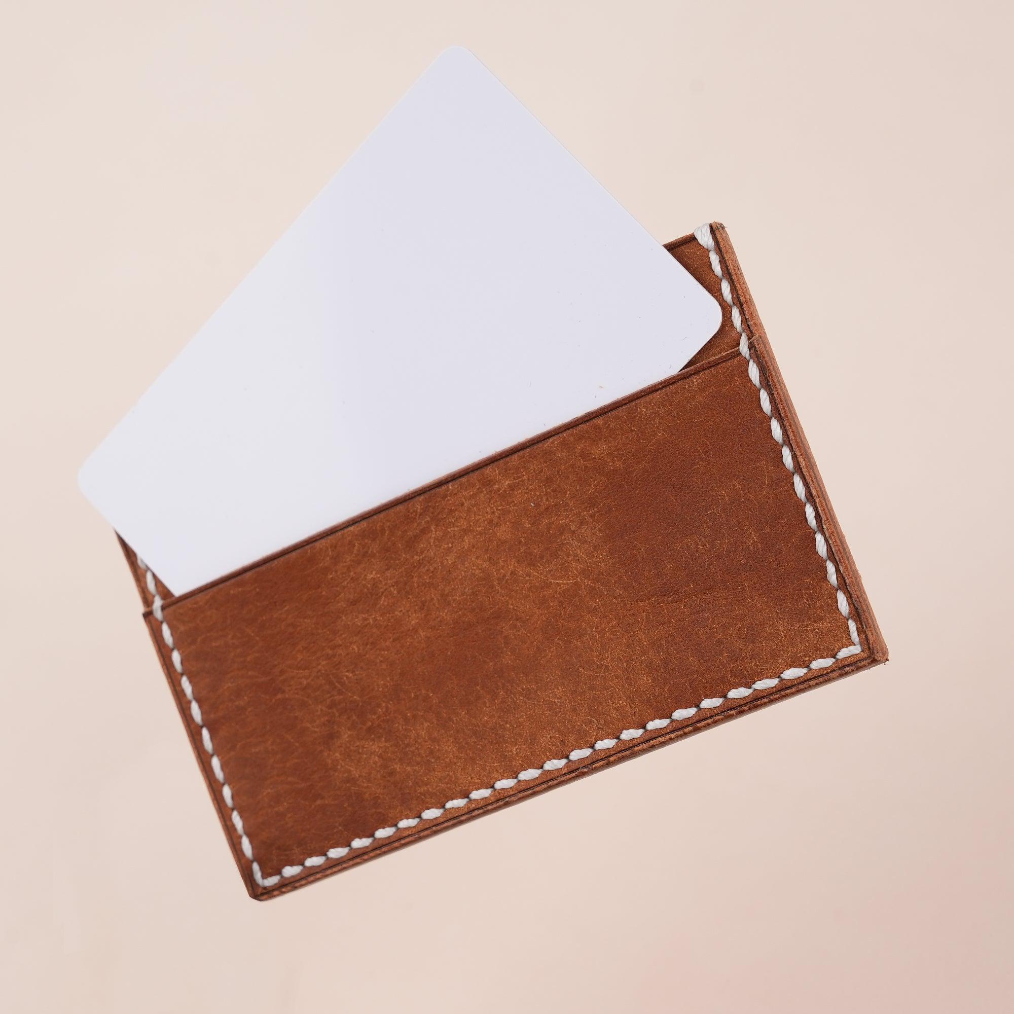 Cognac Pueblo Leather Slim Card Holder - WildandKing