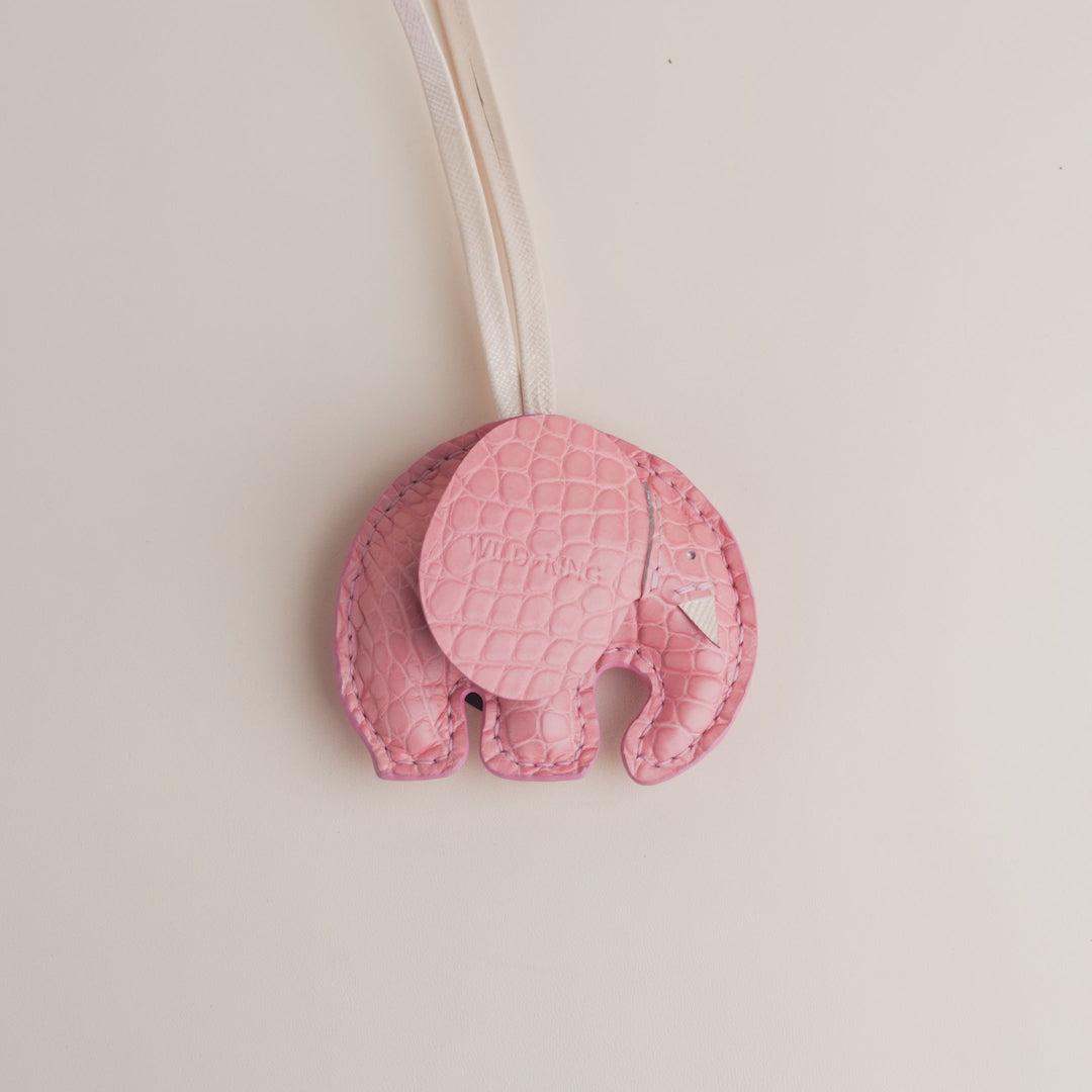Pink Alligator Elephant Bag Charm | Wild & King