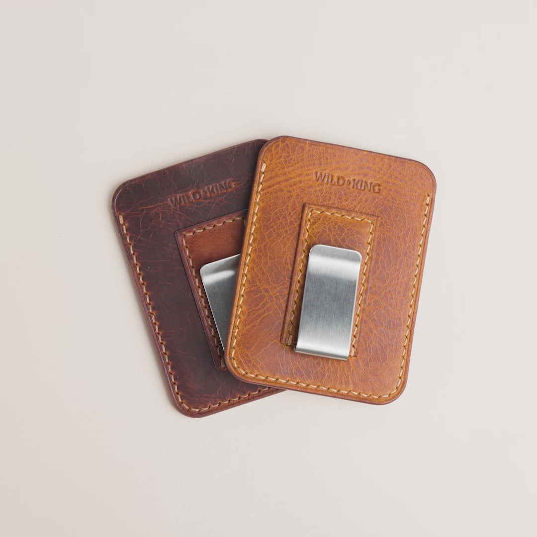 Olive Waxed Leather Classic Money Clip | Wild & King