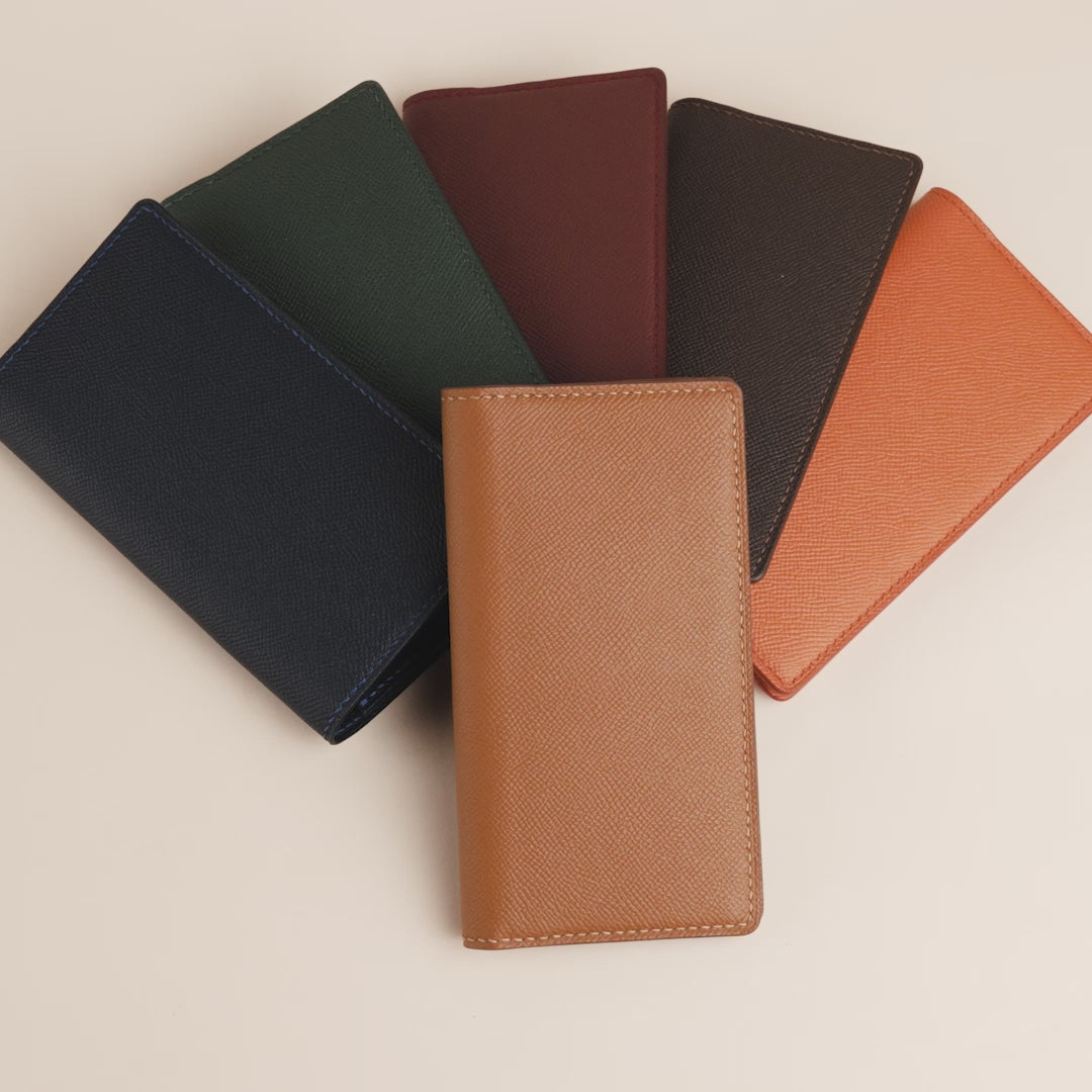 Golden Epsom Leather Long Wallet | Wild & King