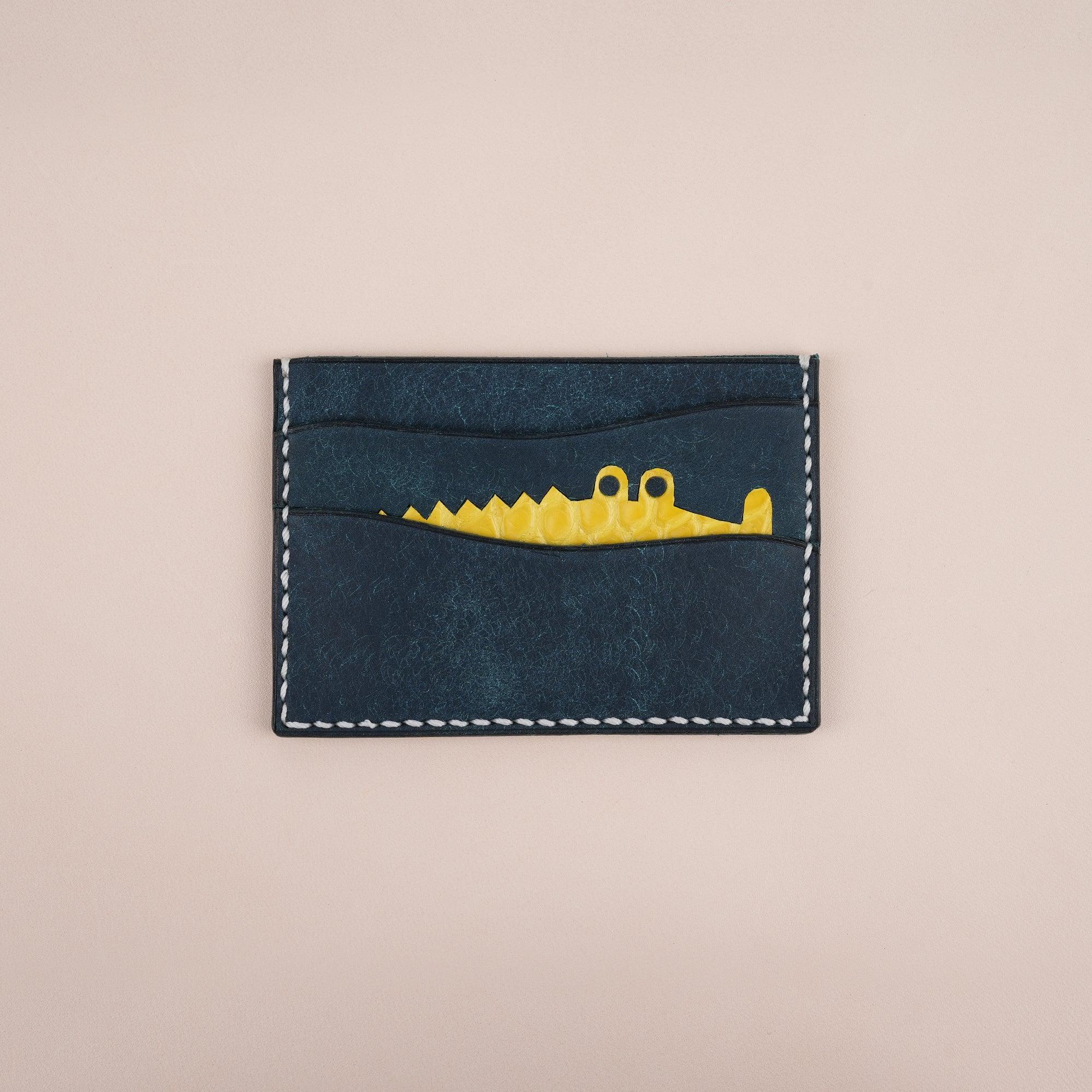 Minimalist card holder with real alligator shops rectum