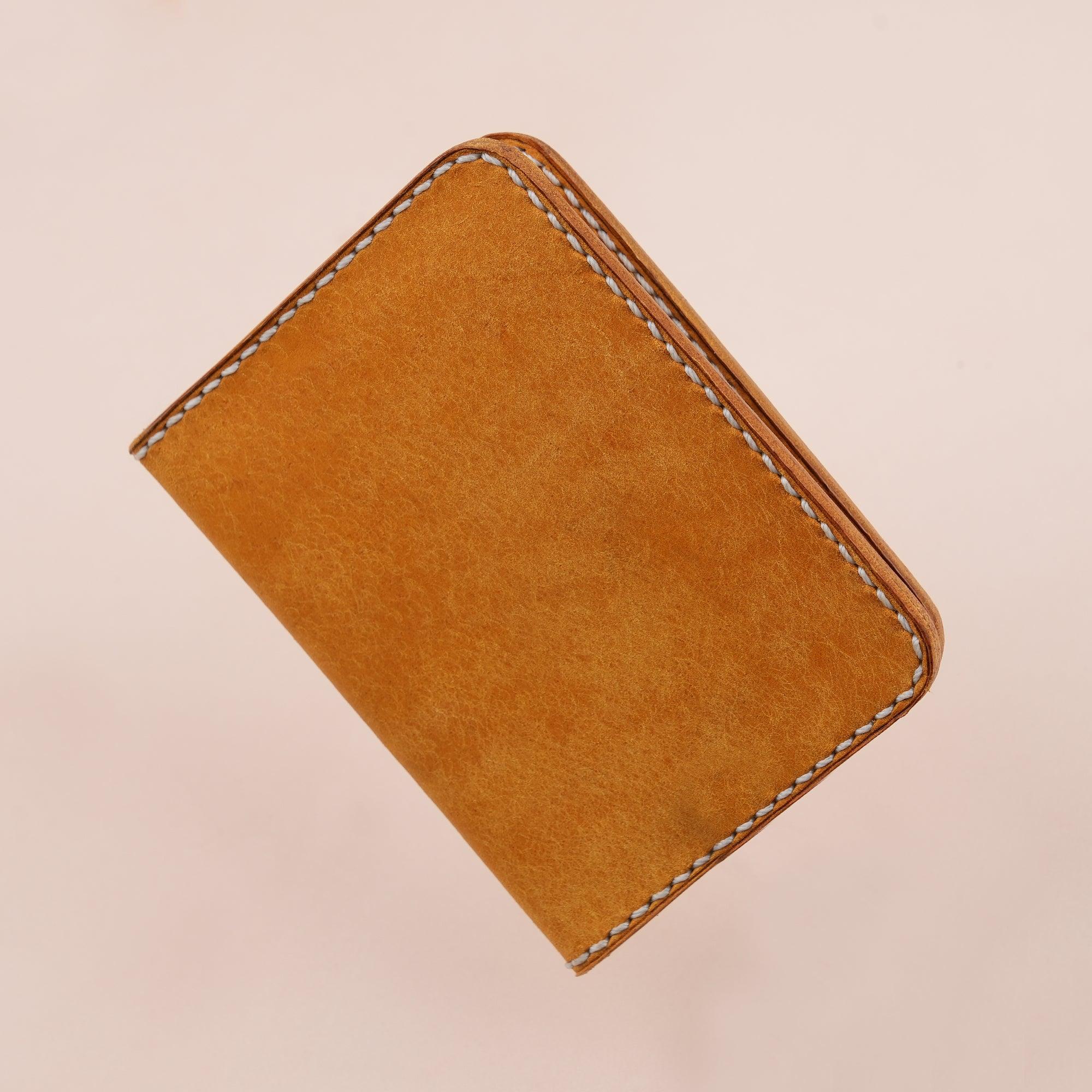 Yellow Pueblo Leather Slim Bifold Card Wallet - WildandKing