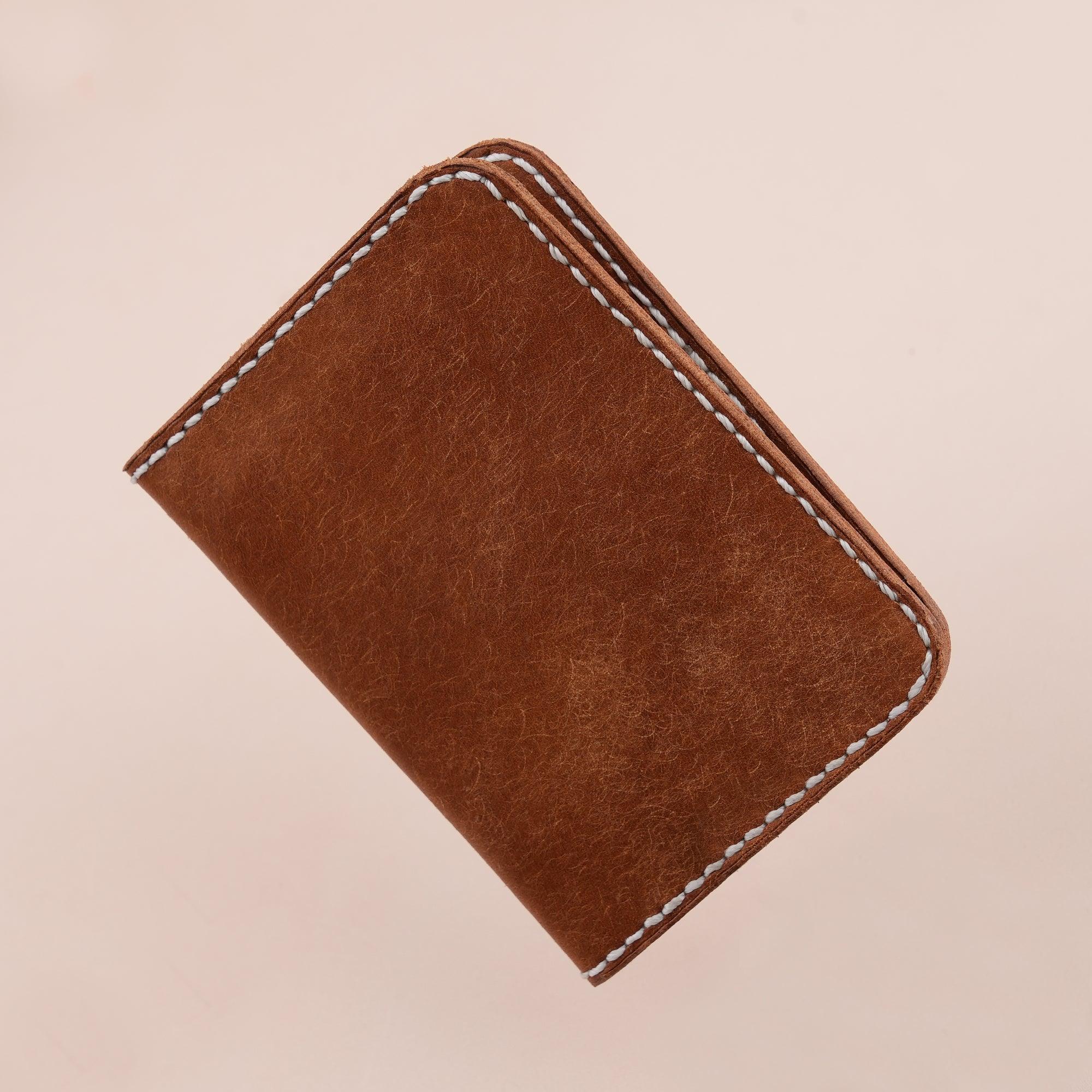 Brown Pueblo Leather Slim Bifold Card Wallet - WildandKing