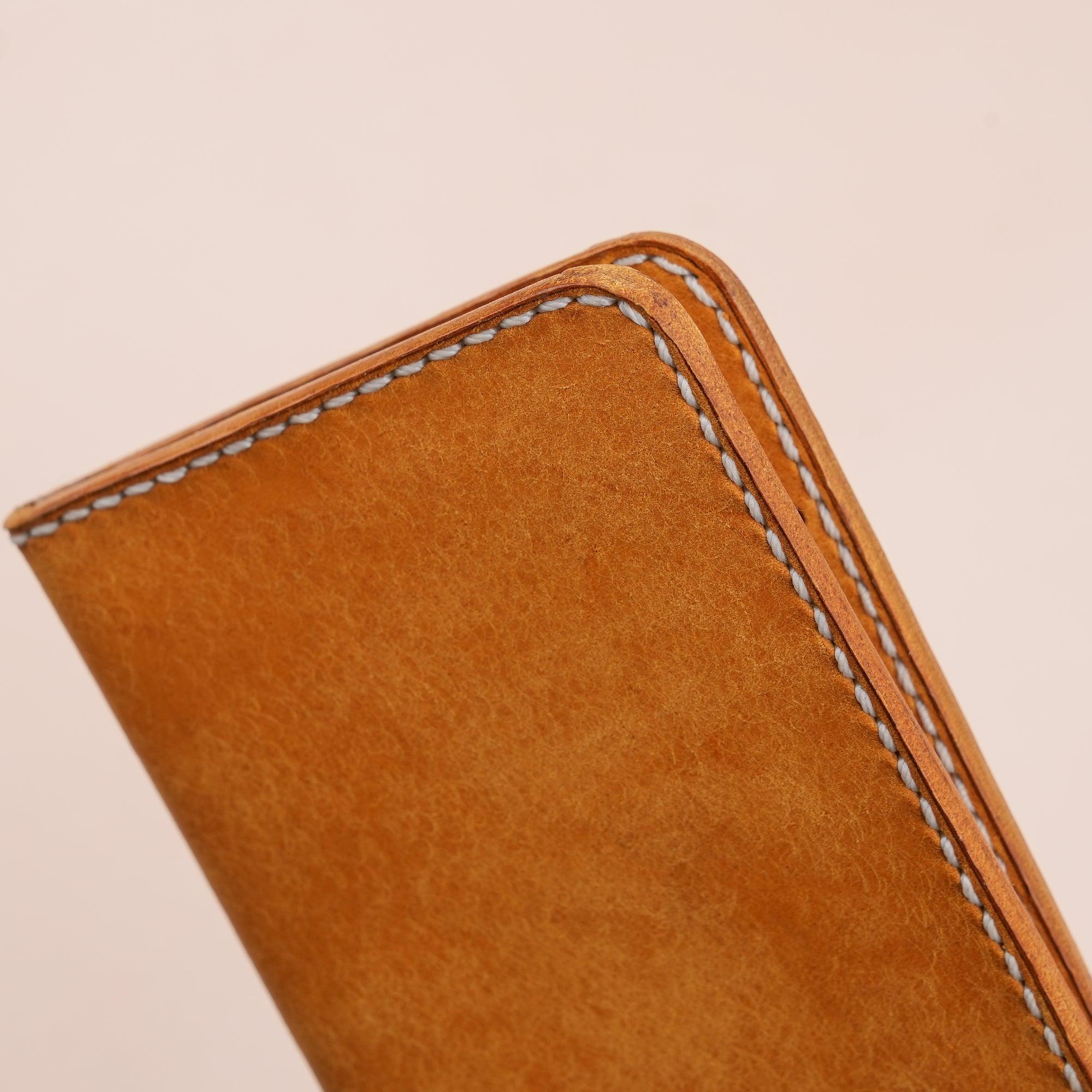 Yellow Pueblo Leather Slim Bifold Card Wallet - WildandKing